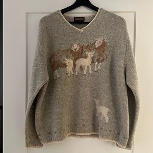 Gray Wool Sweater with Sheep Woolrich